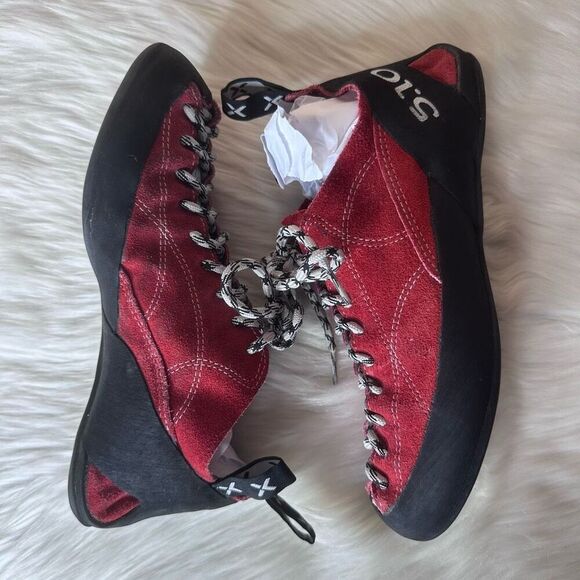 5.10 Five Ten Stealth C4 Rock Climbing Shoes Men's Size 10.5 Red Suede - Picture 10 of 12